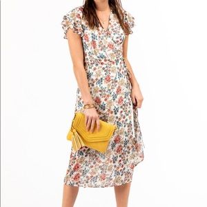 Francescas Floral midi wrap dress